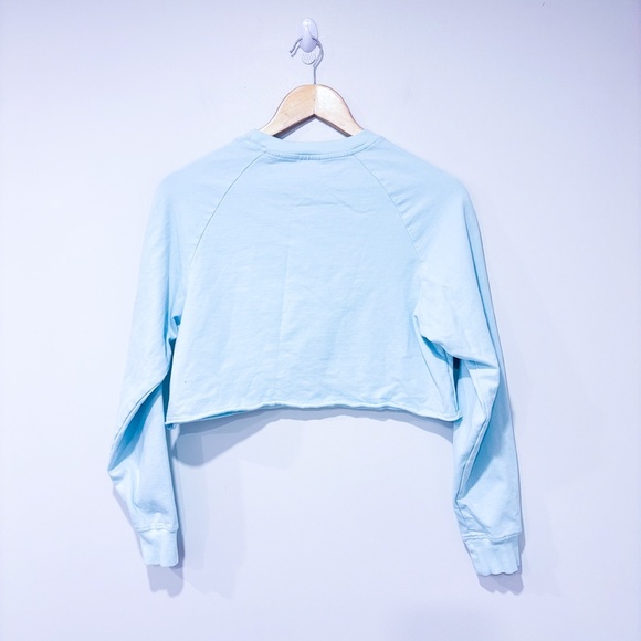 HOAKA APPAREL Mint green embroidered cropped sweatshirt | Cotton pullover | XS* - Picture 2 of 8